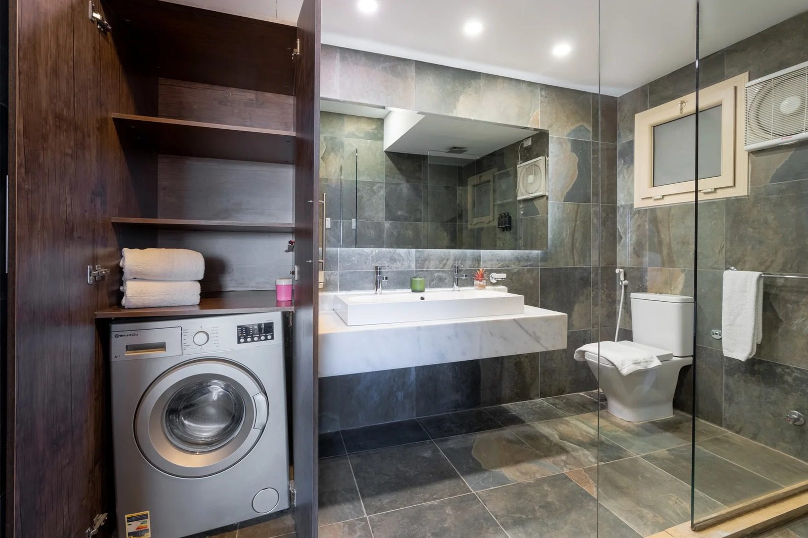 Bright Studio – City View – Zamalek — Full bathroom 1 in Nile side of Zamalek, Cairo, Egypt — photo 2