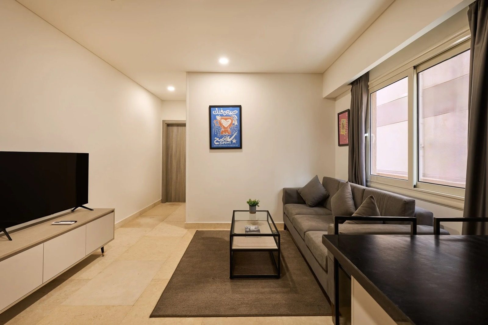 1BR Apartment – New Cairo — Living Room in Fifth Settlement, New Cairo — near 90th Street, Egypt