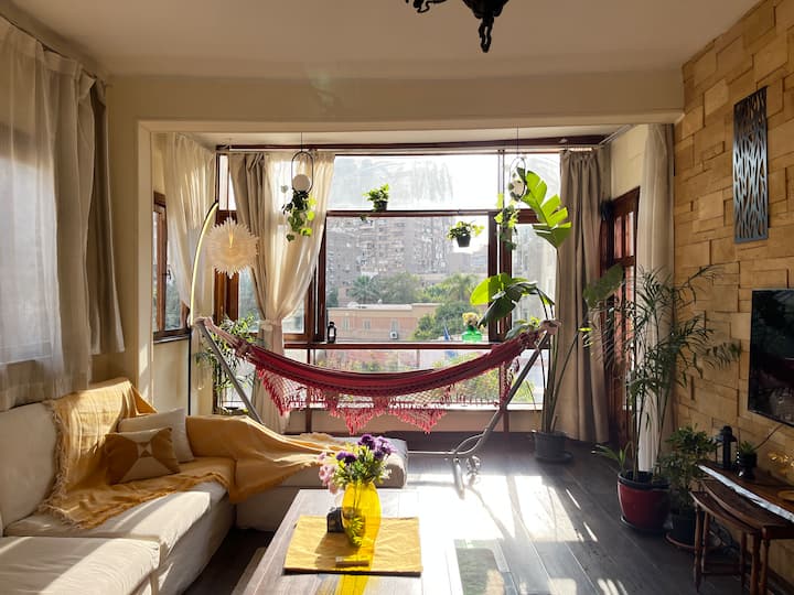 Luxury Colorful Zamalek Apartment w Amazing View — Living Room in Cairo, Egypt, Egypt