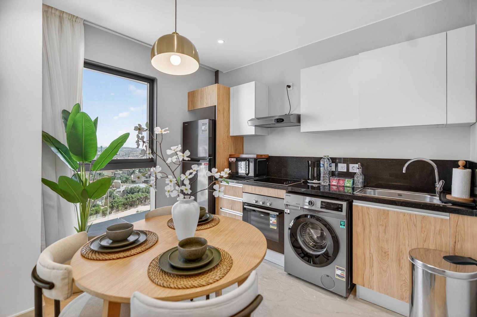 Welcoming Studio – Sheikh Zayed – ZED Towers — Full Kitchen in ZED Towers, Sheikh Zayed, Egypt