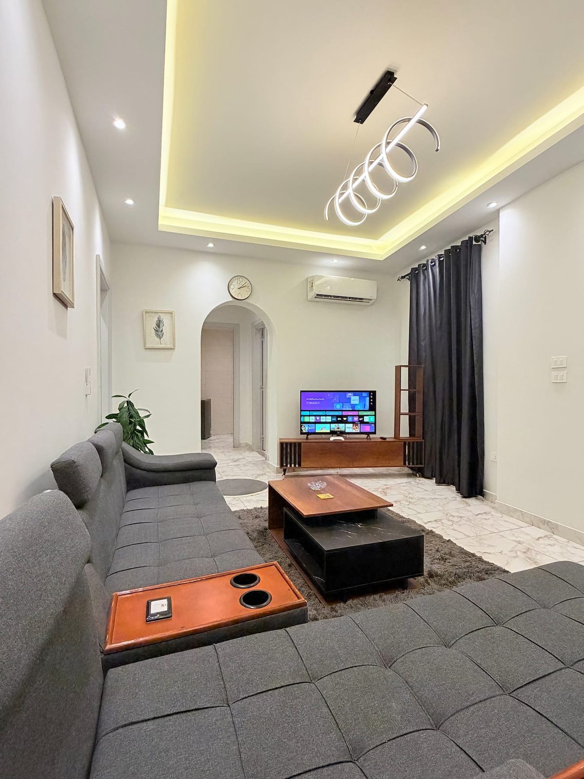 DHB STAYS | Family 2BR Tahrir Square | G-204 — Living Room in Downtown Cairo (Marouf), Cairo Governorate, Egypt, Egypt