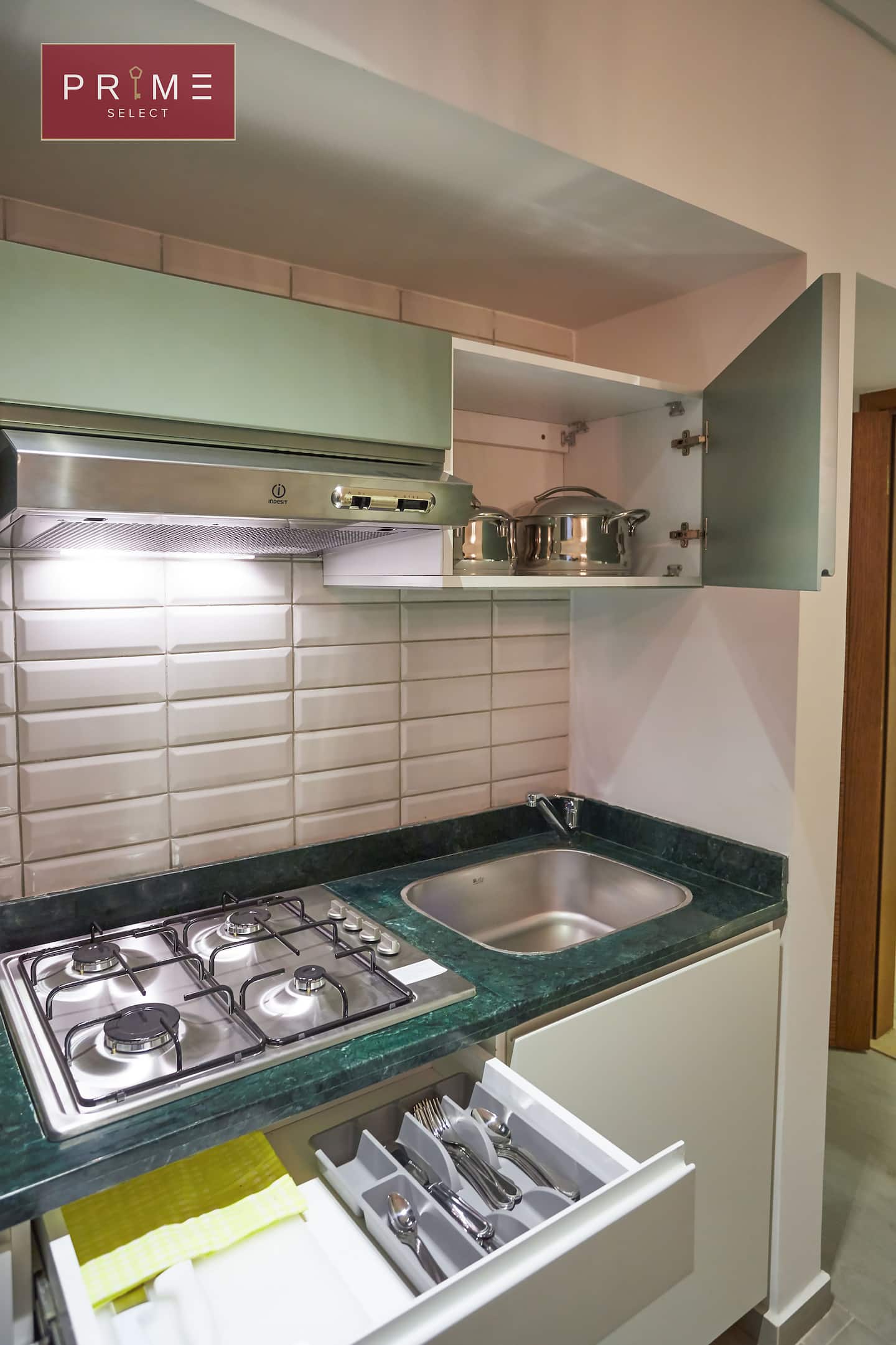 Opal 1 Bedroom Apt - Prime Select Kattameya — Full Kitchen in Prime Select Kattameya, New Cairo, Egypt — photo 3
