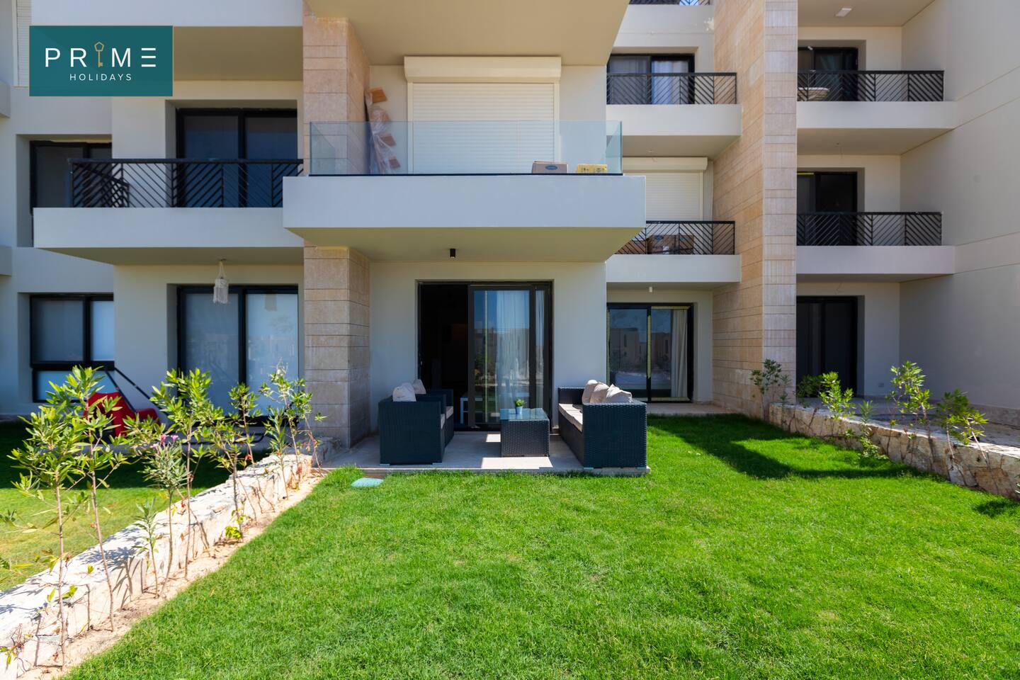 3Bedroom Chalet +Garden Prime Holidays Caesar Bay — Backyard in 3Bedroom Chalet +Garden Prime Holidays Caesar Bay, North Coast, Egypt