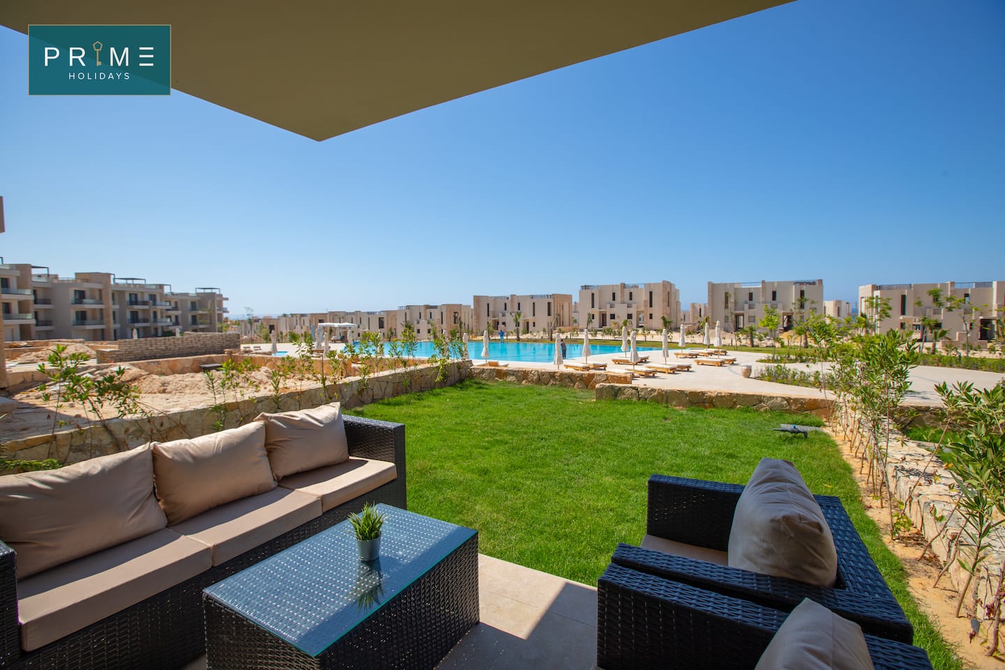 3Bedroom Chalet +Garden Prime Holidays Caesar Bay — Patio in 3Bedroom Chalet +Garden Prime Holidays Caesar Bay, North Coast, Egypt