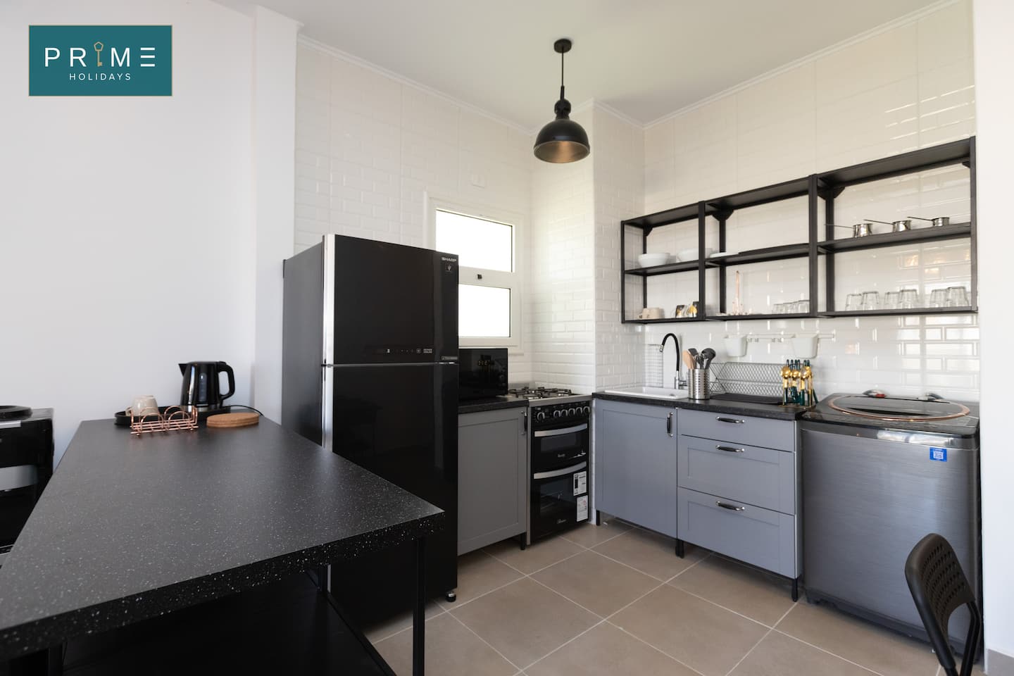 Two Bedrooms Chalet + Garden -Prime Holidays Amwaj — Full Kitchen in Prime Holidays Amwaj, North Coast, Egypt — photo 2