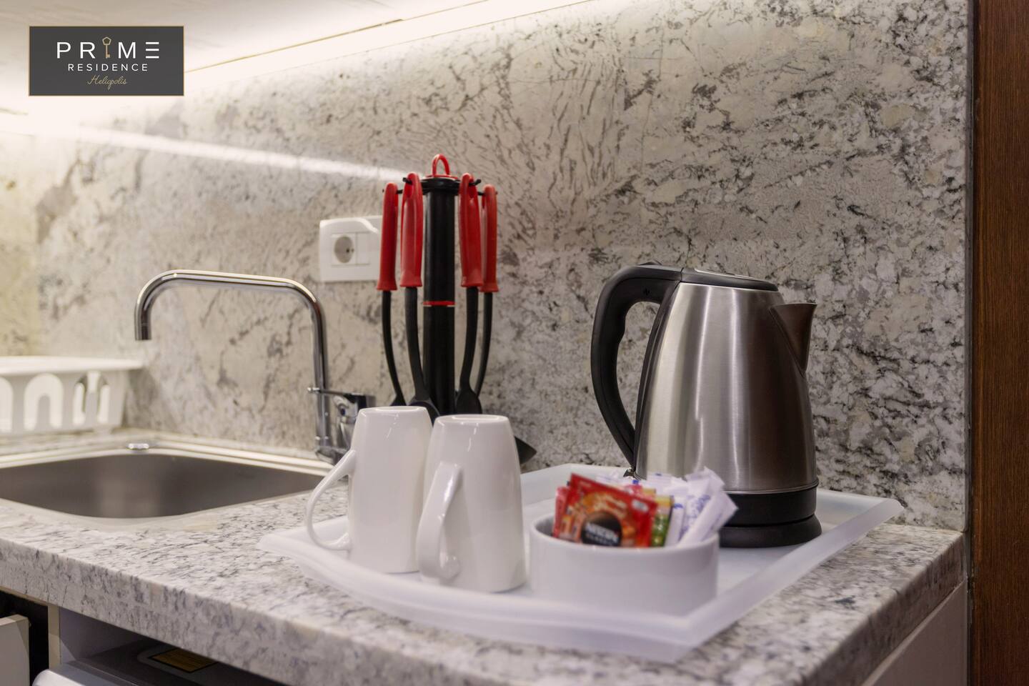 Deluxe Studio - Prime Residence Heliopolis — Full Kitchen in Prime Residence Heliopolis, Cairo, Egypt — photo 2