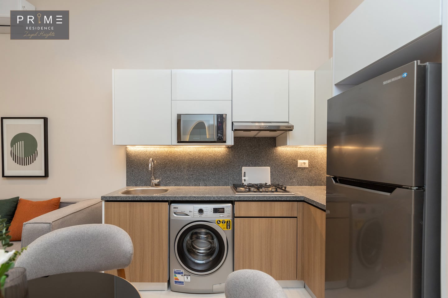 Sup. 1 BDR Apartment-Prime Residence Zayed Heights — Full Kitchen in Prime Residence Zayed Heights, Sheikh Zayed, Egypt — photo 2