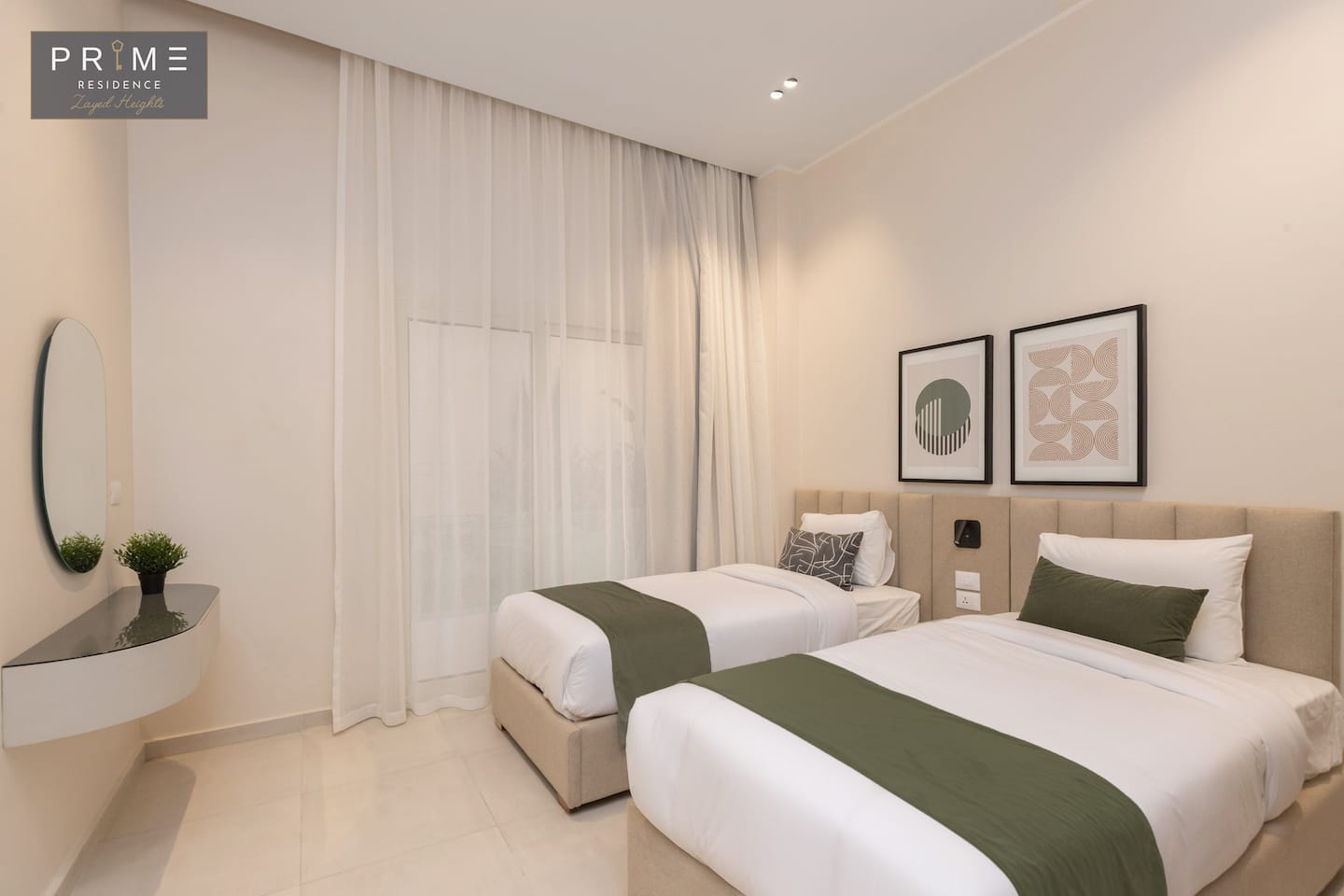 Std 1 BDR Twin beds -Prime Residence Zayed Heights — Bedroom 1 in Prime Residence Zayed Heights, Sheikh Zayed, Egypt — photo 2
