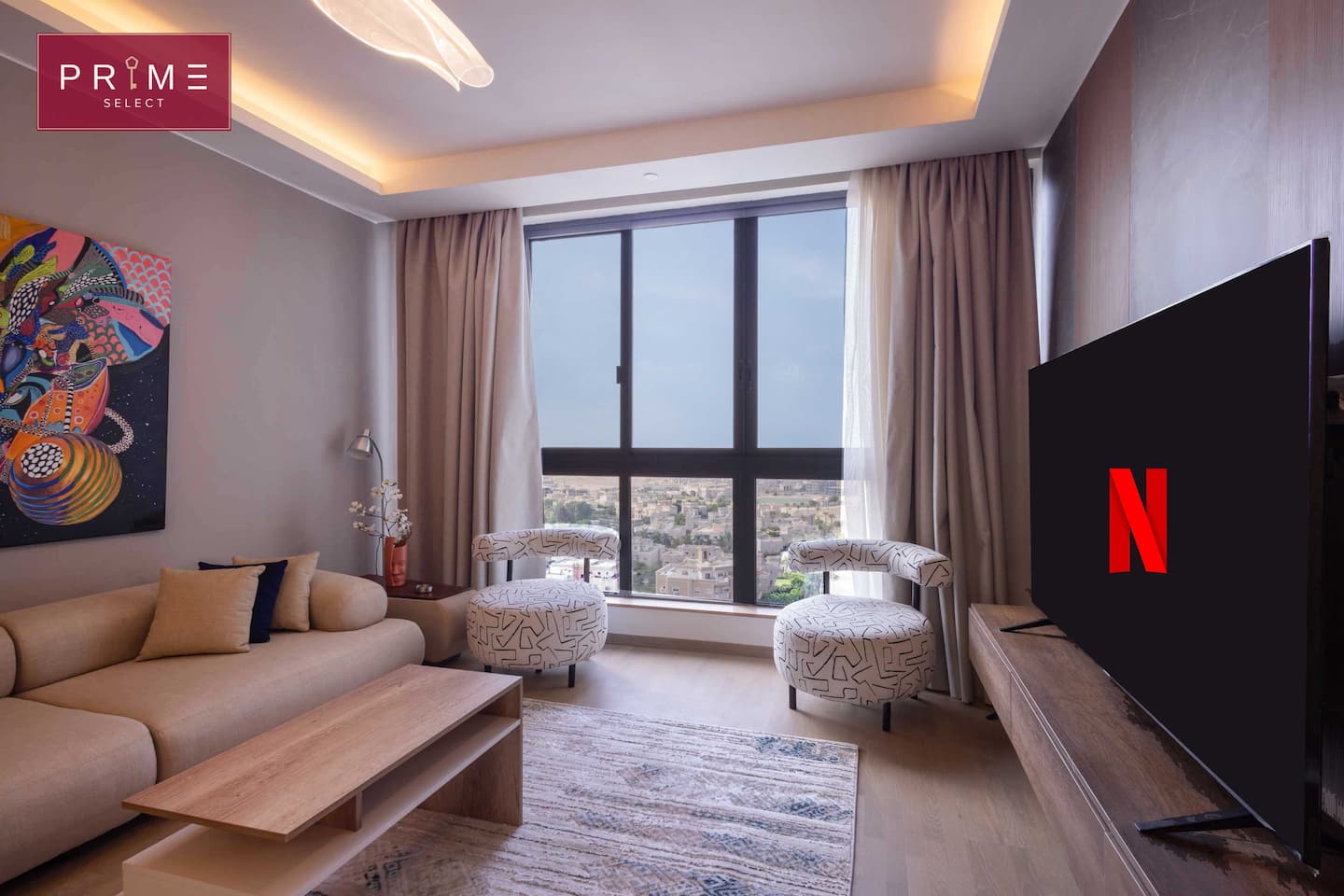 Sup. 2 Bedrooms Apt. - Prime Select Mall Of Arabia — Living Room in Prime Select Mall Of Arabia, 6th of October, Egypt