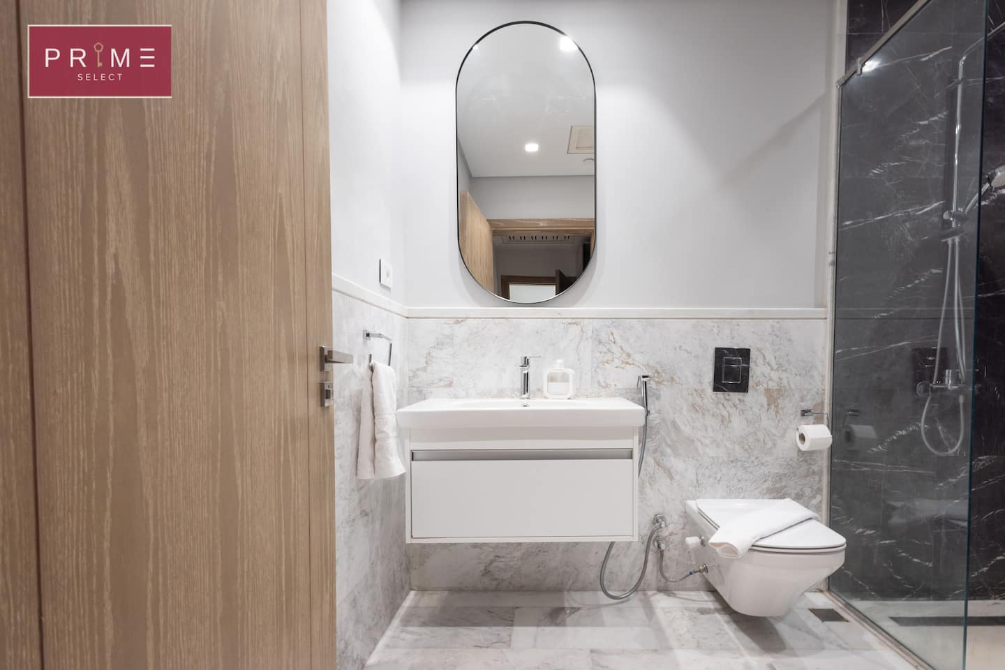 Sup. 2 Bedrooms Apt. - Prime Select Mall Of Arabia — Full bathroom 1 in Prime Select Mall Of Arabia, 6th of October, Egypt