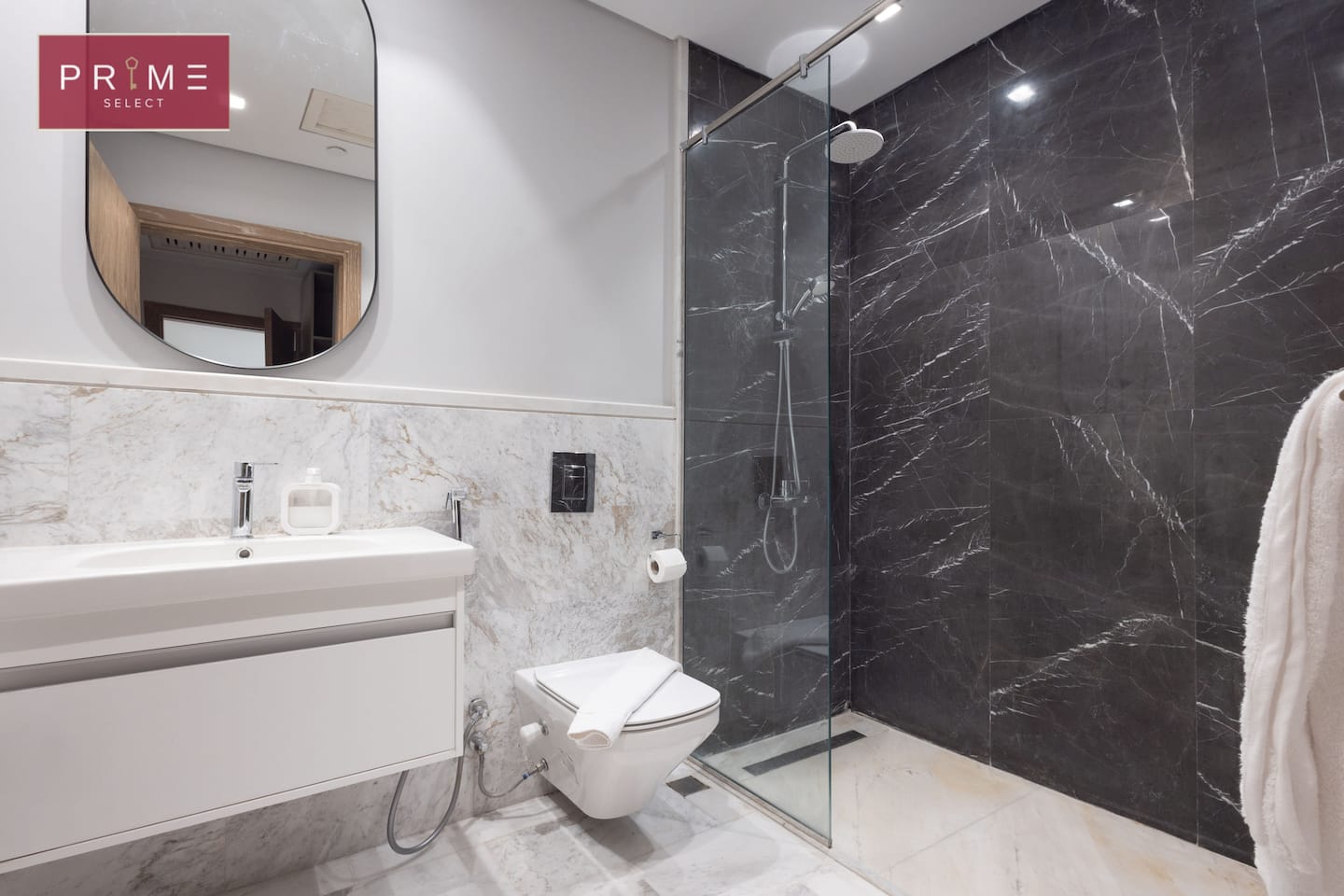 Sup. 2 Bedrooms Apt. - Prime Select Mall Of Arabia — Full bathroom 1 in Prime Select Mall Of Arabia, 6th of October, Egypt — photo 2