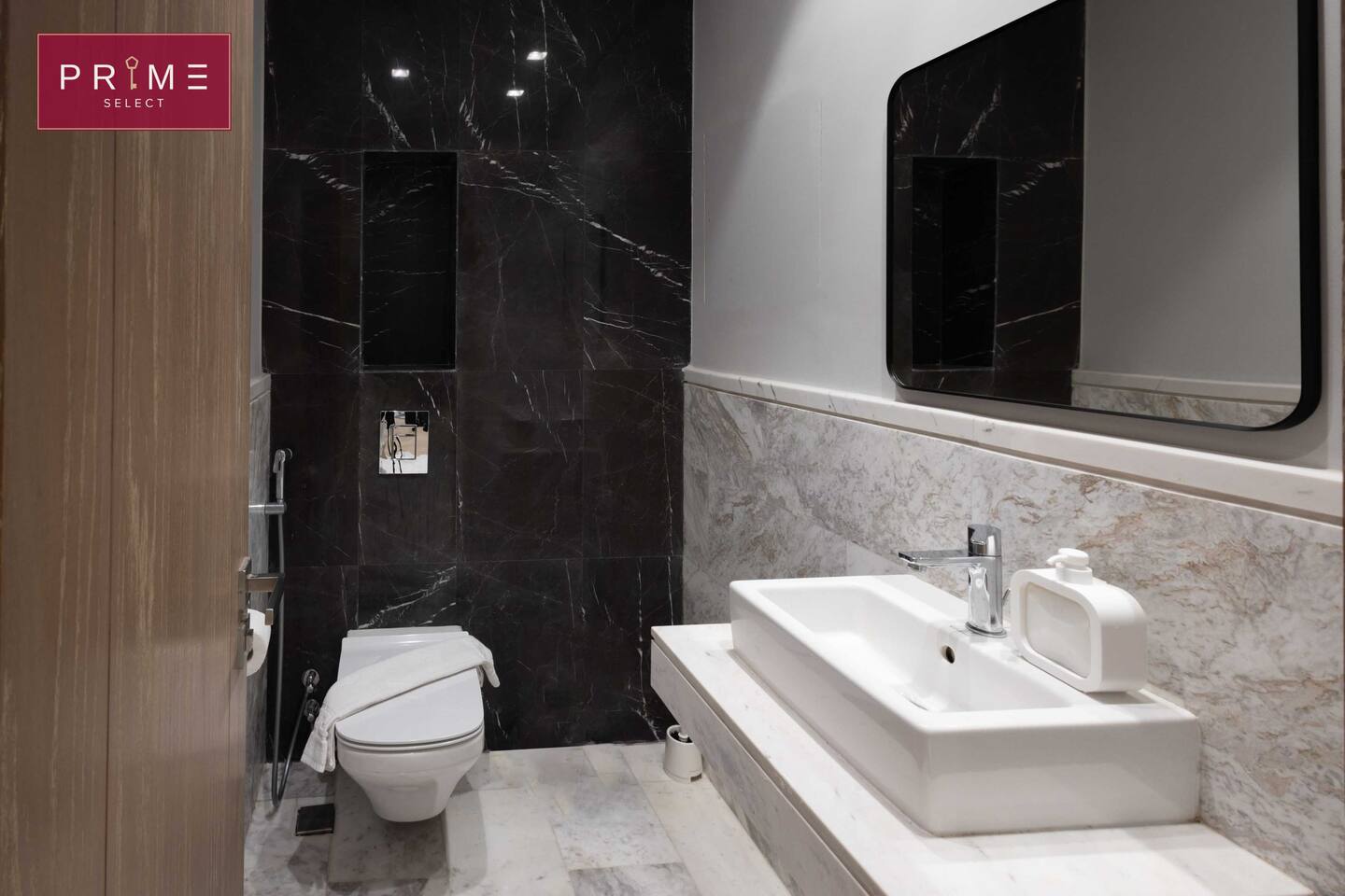 Sup. 2 Bedrooms Apt. - Prime Select Mall Of Arabia — Half Bathroom 1 in Prime Select Mall Of Arabia, 6th of October, Egypt — photo 3