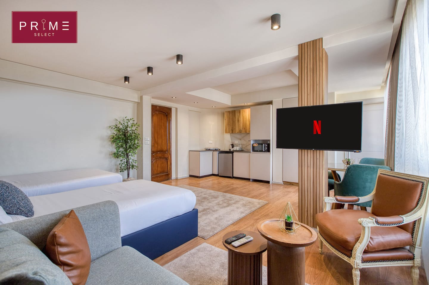 Studio Twin beds - Prime Select Zamalek Central — Bedroom 1 in Prime Select Zamalek Central, Cairo, Egypt