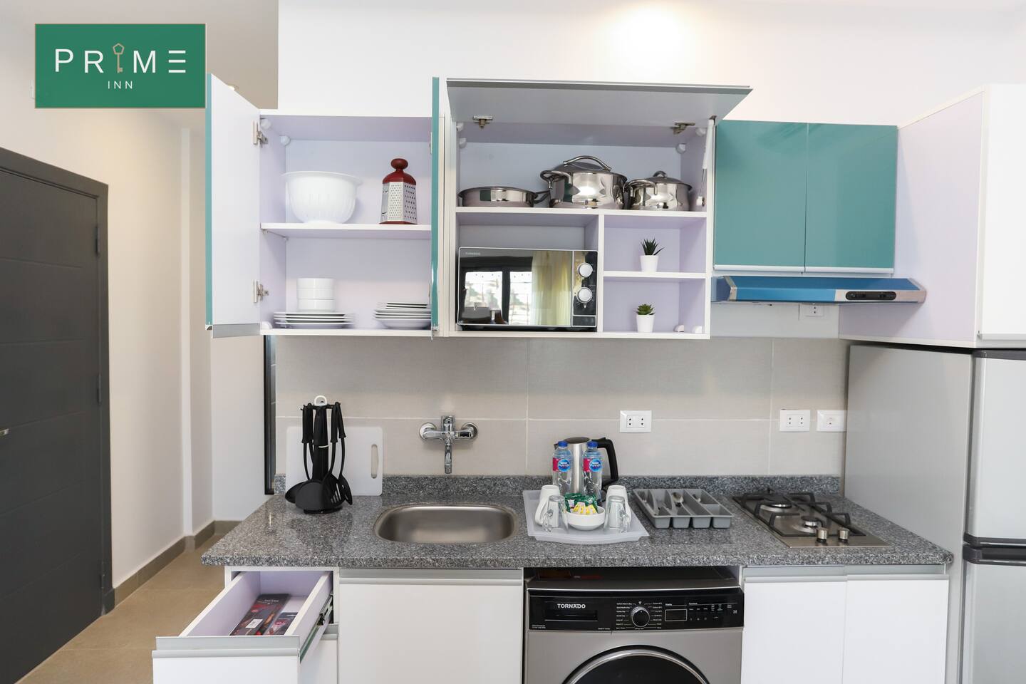 Queen Studio-Prime Inn 10th Of Ramadan — Full Kitchen in Prime Inn 10th Of Ramadan, 10th of Ramadan, Egypt — photo 2