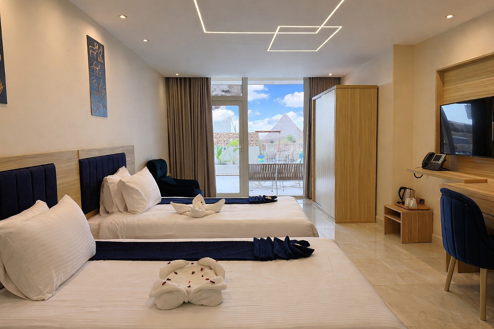 Rooftop Single Suite with Pyramids-View Terrace – Pyramids Khan Hotel, Giza — Bedroom 1 in Pyramids Khan Hotel, Al Haram, Giza, Egypt