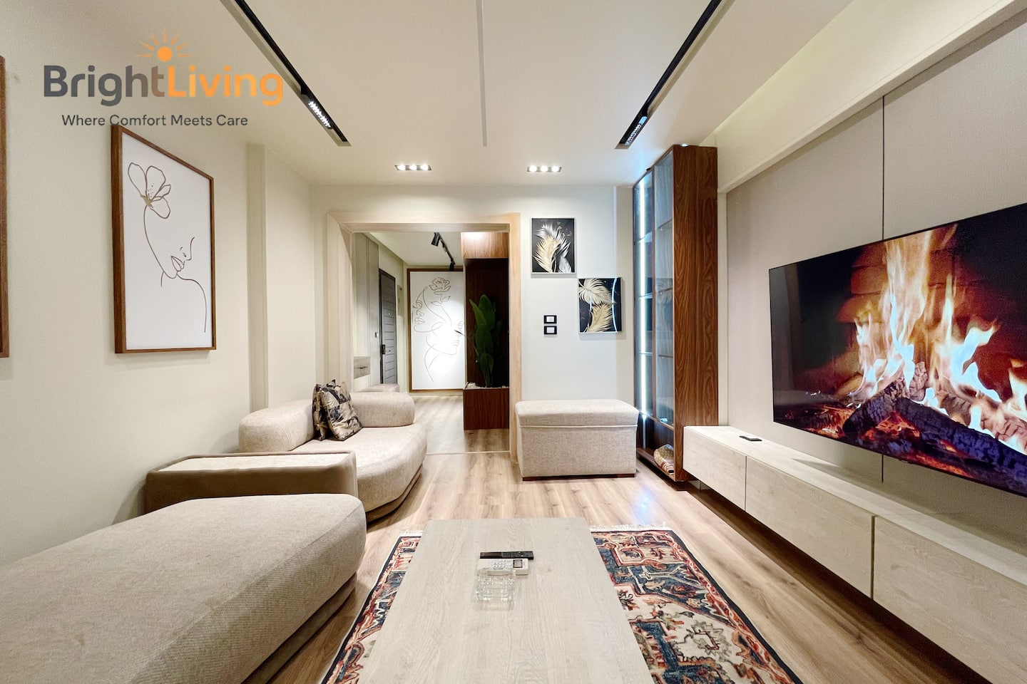 Hidden Gem@Madinaty+WIFI+Huge Patio (Premium) — Living Room in Madinaty, New Cairo, Egypt