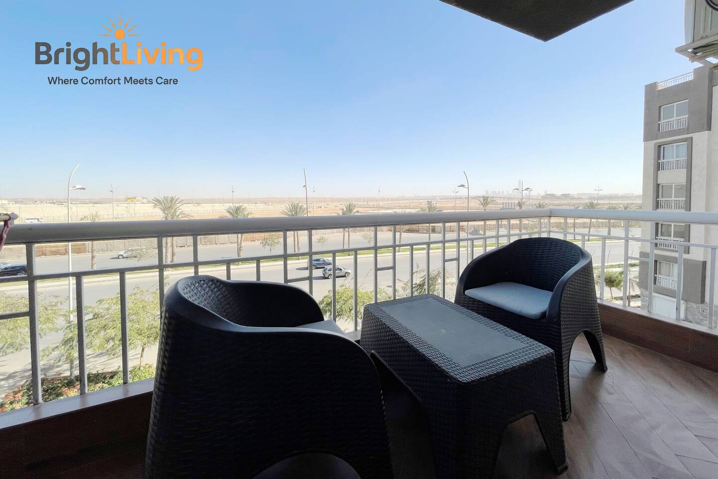Luxurious 3BR-Stunning Patio&View+5G Wifi@Madinaty — Balcony in Madinaty, New Cairo, Egypt