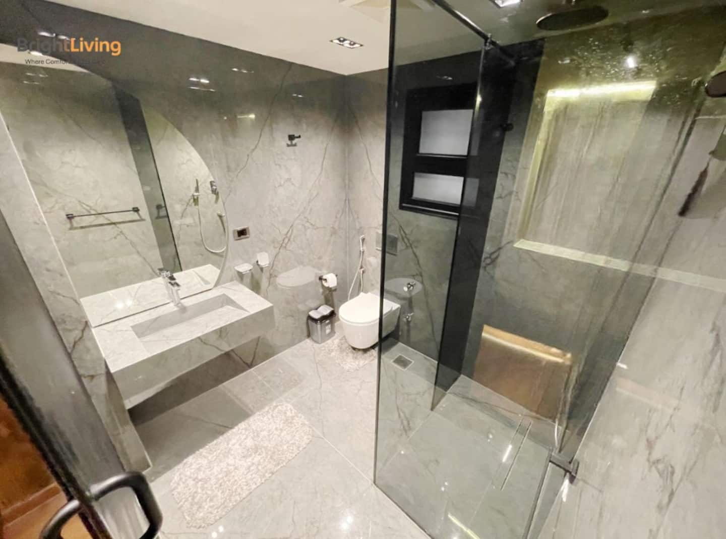 Designer Apartment • Cozy • Central • BrightLiving — Full bathroom 1 in Madinaty, New Cairo, Egypt